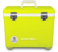 ENGEL Cooler Box 18L - Leak-Proof, Drybox Cooler for Camping, Fishing, Hiking,Picnic - Mini Ice Boxes for 30 Cans, 42 x 28.6 x 32.4 CM Small Cool Box for Drinks and Food in Yellow High Visibility