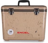 ENGEL Cooler Box 28.4L - Leak-Proof, Drybox Cooler for Camping, Fishing, Hiking,Picnic - Ice Boxes Large Enough for 30 Cans, 42 x 28.6 x 32.4 CM Small Cool Box for Drinks and Food in Grassland Camo