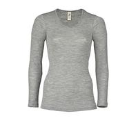 Engel GmbH Women's Thermal Vest Top 70% Organic Merino Wool 30% Silk (2. UK 10/12 - EU 38/40, Light Grey mélange)