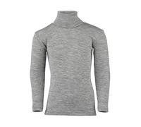 Engel Merino Wool Silk Children Turtleneck T-Shirt Boy Girl Organic Thermal Underwear (10-12 Years - EU 152, Grey Melange)