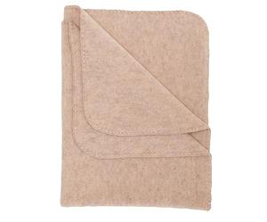Engel Natur, Baby Fleece Blanket with Shell Edge, 100% Wool (kbT) (80 x 100 cm, Sand Melange)
