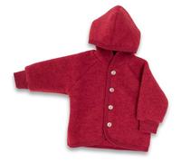 Engel - Kinder Kapuzenjacke mit Holzknöpfen - Wool jacket size 74/80, red