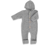 Engel Natur, Hooded Baby and Toddler Fleece Romper, 100% Organic Wool (16-24 months (Height 34-36) (86/92), Grey melange)