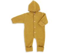 Engel Natur, Hooded Baby and Toddler Fleece Snowsuit, 100% Organic Wool (0-2 months (Height 18-22((50/56), Saffron melange)