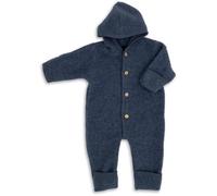 Engel Natur, Hooded Baby and Toddler Fleece Snowsuit, 100% Organic Wool (3-7 months (Height 23-27) (62/68), Blue melange)