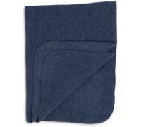 Engel Natural Baby Fleece Blanket with Shell Edge, 100% Wool (kbT), Blue blend, 80x100 cm