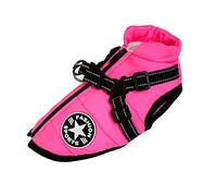 ENGEL WEMANG Dog Vest Waterproof Warm Vest with Dog Harness Winter Warm and Soft 9 Colours Pink XXL