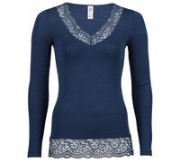 Engel Natur, Women's Lace Undershirt, 70% Wool (kbT), 30% Silk, Navy, XL