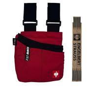 Engelbert Strauss Bundle - e.s.Motion All Purpose Holster Bag with Ruler - Practical Set for Craft & DIY Kit for Professionals (Red/Black)
