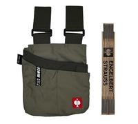Engelbert Strauss Bundle - e.s.Motion All Purpose Holster Bag with Ruler - Practical Set for Craft & DIY Set for Professionals (Reeds/Moss)