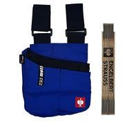Engelbert Strauss Bundle - e.s.Motion All Purpose Holster Bag with Ruler - Practical Set for Craft & DIY Set for Professionals (Cornflower Blue/Black)