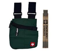 Engelbert Strauss Bundle - e.s.Motion All Purpose Holster Bag with Ruler - Practical Set for Craft & DIY Set for Professionals (Green/Black)