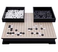 Engelhart-250416 - Large Go Game - Luxury Wooden Goban XL 50 × 44 × 8 cm - 361 Plastic Stones 21 mm - Durable Traditional Version - Japanese Strategy Board Game