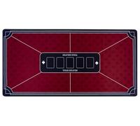 Engelhart-320991 - Poker Table Mat Texas Hold’em Red 118 × 59 cm - Polyester + Non-Slip Rubber - Marked Play Zones - Foldable Card Game Accessory