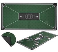 Engelhart - 320992 - Green Poker Mat - Non-slip Playing Surface 120 cm x 60 cm - Thickness: 3 mm - Printed Polyester and Rubber Tablecloth - Casino Gaming Accessory