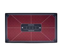 Engelhart-320998 - Poker Table Mat Texas Hold’em Red 138 × 79 cm - Polyester + Non-Slip Rubber - Marked Play Zones - Foldable Card Game Accessory