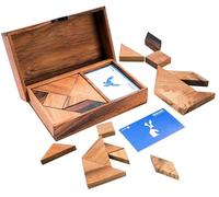 Engelhart - 350100- Wooden Double Tangram - eco wooden game - 1 and 2 players - dimensions: 4 x 19.2 x 12.5 cm - 4 years+
