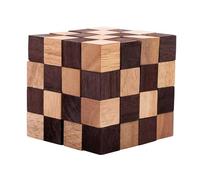 Engelhart - 350170- Anaconda wooden brain teaser puzzle expert level for adults - 1 piece - solution in game - 8 cm cube
