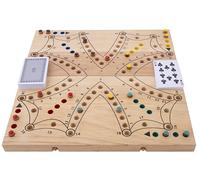 Engelhart - 350263 - XL Wooden Tock Game with Folding Hevea Wood Case - Traditional Canadian Board Game - 2 to 4 Players - Card Gameplay - Ages 6+