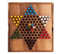 Engelhart - 350300- Chinese checkers in a wooden box - board game for 2 to 6 players - 7 years and up - Eco game - 13 x 14.3 x 3 cm