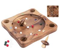 Engelhart - 350490 - Wooden Spinning Top Ball Game - Family Game of Chance - Includes Spinning Top & 10 Balls - Eco-Friendly - 2 or More Players - Ages 6 and Up
