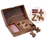 Engelhart - 350500 - Double Pentomino Puzzle - Eco-Friendly Brain Teaser - 2 Players - Includes 3D Wooden Pieces, Challenge Cards, and Wooden Storage Box - Ages 7 and Up