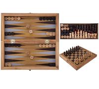 Engelhart - 350522-2-in-1 Large Wooden Chess & Backgammon Set with Notation 35 cm - Folding Board Game - Includes Pieces & Rules - Ages 6+
