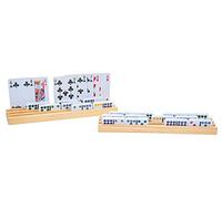 Engelhart - 4 Wooden domino and cardholder 26 cm x 6 cm - 604080