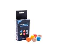 Engelhart - 010145- 2 natural and 4 beautiful colourful wooden target balls for boule games - 30 mm - 10 g