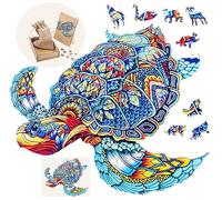 Engelhart - 602290 - Wooden Puzzle Animals: Turtle A3 - Unique 208-Pcs Wooden Shape Adult Puzzle - Family Game - Wooden Gift Box - Ages 12+ - 29.7 x 42 cm