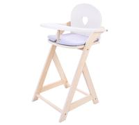 Engelhart - 606016 - Elegant Wooden High Chair for Dolls - Grey and White - Dimensions: 32 x 24.5 x 56 cm - age 3 and up