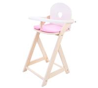 Engelhart - 606017 - Elegant Wooden High Chair for Dolls - Pink and White - Dimensions: 32 x 24.5 x 56 cm - age 3 and up
