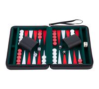 Engelhart 9 inch Backgammon Travel Set - Black / Green / Red / White (UK)