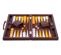 Engelhart Brown, Yellow and White 15 inch Backgammon Set (UK)
