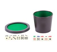 Engelhart Dice Cup Shaker with lid double dices set games 5 dices 18mm for Poker liars + 6 dices