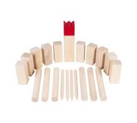 Engelhart Kubb PRO Rubberwood - Official Competition Format with Red King - Viking Chess Wood Outdoor - Throwing Game for Garden, Park, Beach & Camping