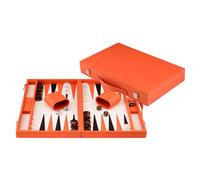 Engelhart Orange 15 inch Faux Leather Backgammon Set (UK)