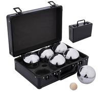 ngelhart - 010209 - Petanque Set with Metal Case - 6 Metal Boules (74 mm, 720 g) - Case: 27 x 27 x 9 cm - Includes Jack and Measuring Cord