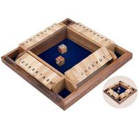 Engelhart Shut the Box Wooden Dice Game for 4 Players - Family Café and Pub Number Game, Classic Board Game for Ages 6+ 350122