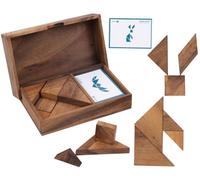 Engelhart Wooden Double Tangram Animals Puzzle - Shape Logic Game for 1 or 2 Players, Family Brain Teaser Puzzle for Ages 4+ 350103