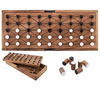 Engelhart Wooden Fanorona Game Set - Traditional 2 Player Strategy Board Game with Storage Box and Multilingual Rules, Ages 6+ 350510