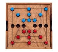 Engelhart Wooden Nine Men’s Morris Game - Compact Mill Strategy Board Game 13.8 cm, Travel Game for 2 Players 350270