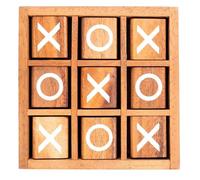 Engelhart - Wooden Spinning Tic Tac Toe Game - XO Game - Noughts and Crosses - Eco - 14 cm x 14 cm x 4 cm