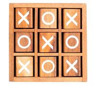Engelhart - Wooden Spinning Tic Tac Toe Game - XO Game - Noughts and Crosses - Eco - 14 cm x 14 cm x 4 cm