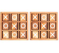 Engelhart - Wooden Spinning Tic Tac Toe Game - XO Game - Noughts and Crosses - Eco - 14 cm x 14 cm x 4 cm (Pack of 2)