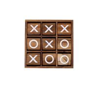 Engelhart XL Wooden Tic Tac Toe Game 20.2 cm - Noughts and Crosses with Rotating Blocks, Logic Strategy Game for 2 Players 350385