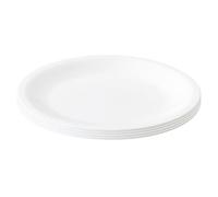 Engelland - Set of 4 Plastic Plates, White, Diameter 23.5 cm, Flat, Shatterproof, Reusable, Reusable, Plastic Plates, Microwave & Dishwasher Safe, BPA-Free, Camping, Picnic, Party