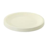 Engelland - Set of 6 Plastic Plates, Beige, Diameter 23.5 cm, Flat, Shatterproof, Reusable, Reusable, Plastic Plates, Microwave & Dishwasher Safe, BPA-Free, Camping, Picnic, Party