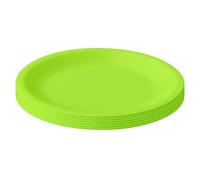 Engelland - Set of 6 Plastic Plates, Light Green, Diameter 23.5 cm, Flat, Shatterproof, Reusable, Reusable, Plastic Plates, Microwave & Dishwasher Safe, BPA-Free, Camping, Picnic, Party