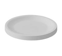 Engelland - Set of 6 Plastic Plates, Light Grey, Diameter 23.5 cm, Flat, Shatterproof, Reusable, Reusable, Plastic Plates, Microwave & Dishwasher Safe, BPA-Free, Camping, Picnic, Party